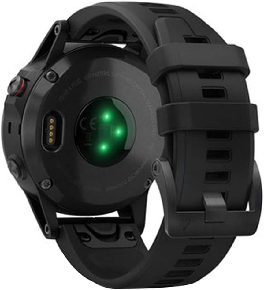 Garmin fenix 5 Plus, Premium Multisport GPS Smartwatch, Features Color Topo Maps, Heart Rate Monitoring, Music and Contactless Payment, Black with Black Band