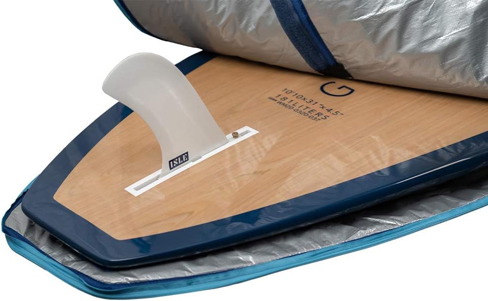 ISLE 10'6' SUP Day Bag for Storage & Transport — Water-resistant Padded Carry Case for Epoxy, Rigid Paddle Boards - Inflatable Stand Up Paddle Board Bag with Removable Shoulder Strap, Internal Storage