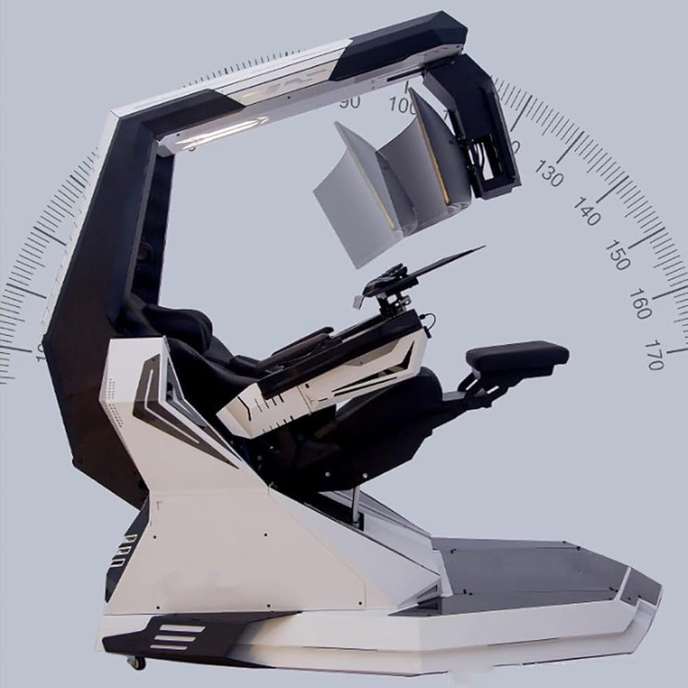 A Fully Functional Zero-Gravity Computer Cockpit, Capable of Sitting, Reclining, and Standing; A Computer Cockpit Chair; an Executive Office Chair