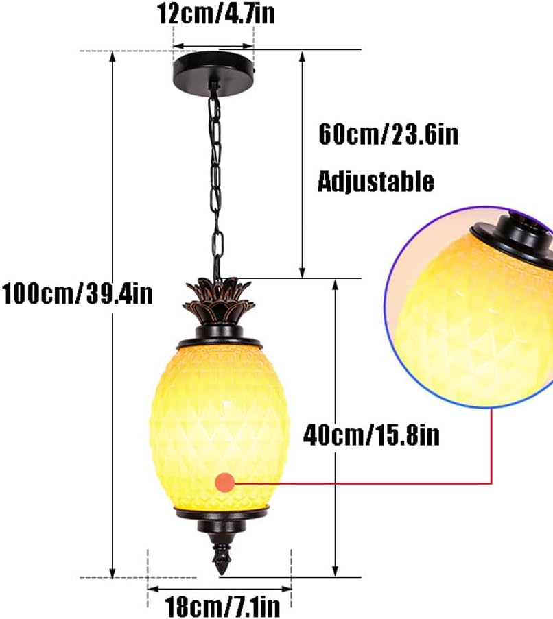 Outdoor Pendant Lights Waterproof Hanging Lights Fixture Corridor Courtyard Decoration Ceiling Lamp Aisle Villa Garden Pavilion Pendant Lantern Pineapple Modeling Hanging Lamp
