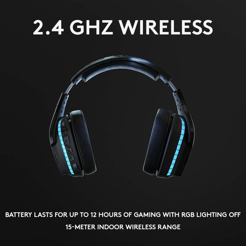 Logitech G G935 Over Ear Wireless Headset, Black & Logitech G903 16K Sensor 11-Button Wireless Mouse, Black
