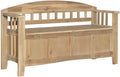 Linon Lottie Entryway Split Seat Storage Bench in Washed Natural Wood