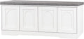 DINZI LVJ Shoe Bench, Entryway Storage Bench with Doors, Cushion, 2-Tier Shoe Rack with 8-Cubby, 47.2'L x 13.8'W Shoe Organizer Cabinet, Adjustable Shelf, Living Room, Bedroom, White