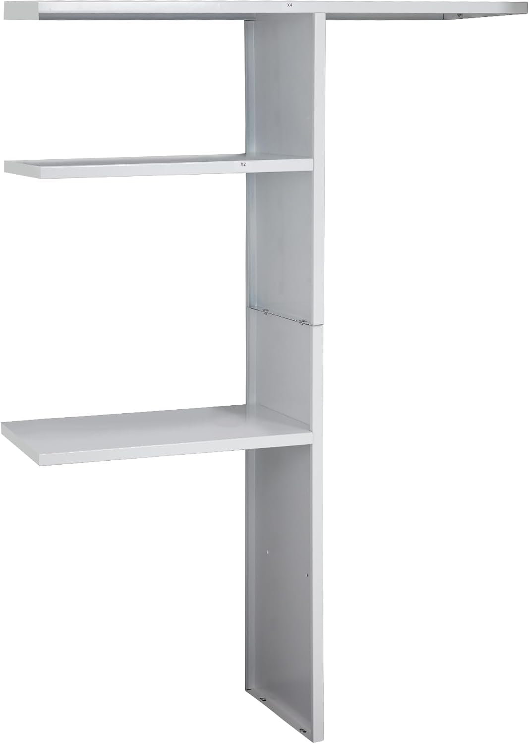 Macrout Metal Laminate Shelving for 50 Cu.ft Storage Shed Cabinet, Outdoor Storage Cabinet Shelves with Screw and Nuts Easy Assembly, 48.4''L×15.7''W×63.4''H, White