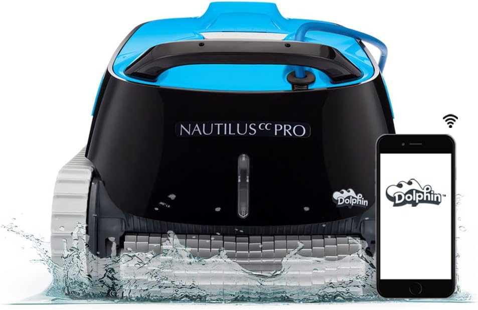 Dolphin Nautilus CC Pro Wi-Fi Automatic Robotic Pool Vacuum Cleaner, Wall Climbing, Waterline Scrubber Brush, Ideal for In-Ground Pools up to 50 FT in Length
