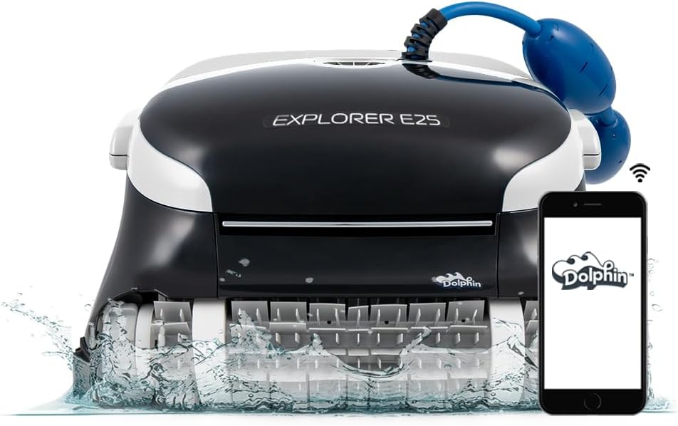 Dolphin (2026 Model) Explorer E25 Wi-Fi Robotic Pool Vacuum Cleaner Pools up to 50 FT - Waterline Scrubber Brush