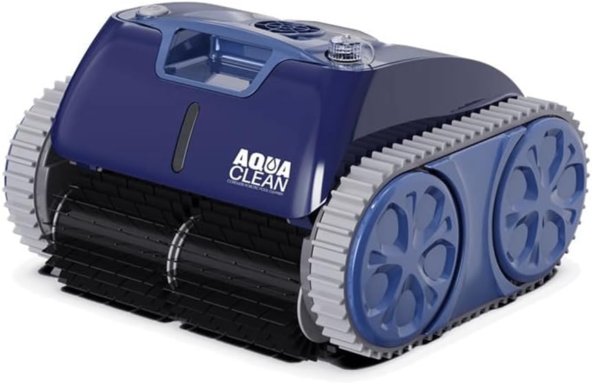 AquaClean AC1000 PRO Cordless Robotic Pool Cleaner, Up to 1500 sq. ft., Climbs Pool Walls, Blue, ABS Material, Rechargeable, Fast Charging