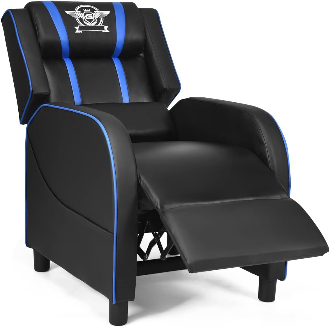 GORELAX Modern Massage Gaming Recliner Chair, PU Leather Home Theater Recliner Chairs w/Footrest and Massage, Racing Style Sofa Chair for Living Bedroom Gaming Room