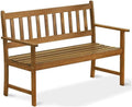 East West Furniture BBTB0NA Belmont Wooden Patio Bench with Backrest - Acacia Wood, 48x22x33 Inch, Natural Oil