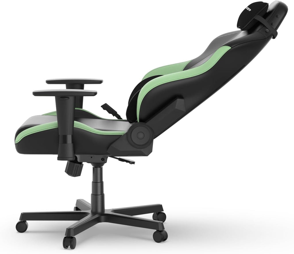 DXRacer Drifting L Ergonomic Video Gaming Chair with Lumbar Support and Headrest, Office Reclining Computer Chair for Adults, Racing Style Height Adjustable (EPU Leatherette, Black Green)