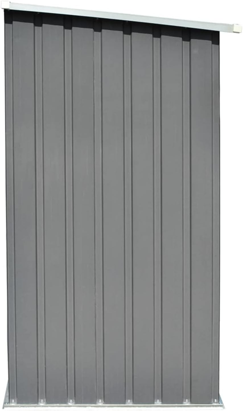 Gecheer Galvanized Steel Log Storage Shed, Durable Firewood Rack with Sloping Roof for Outdoor Backyard, 64.2'