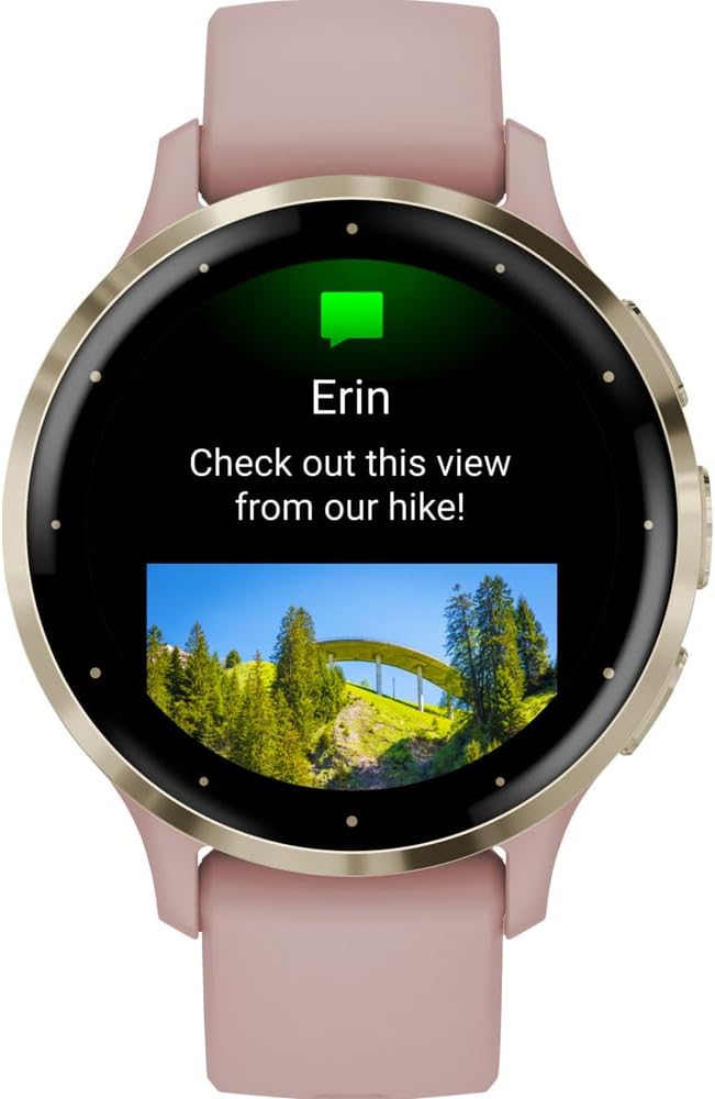Garmin 010-02785-03 Venu 3S Health Fitness GPS Smartwatch Gold Steel Bezel with Dust Rose Case 41mm Bundle with Dust Cover 3 Pack, 2-Pack Screen Protector and 2 YR CPS Enhanced Protection Pack