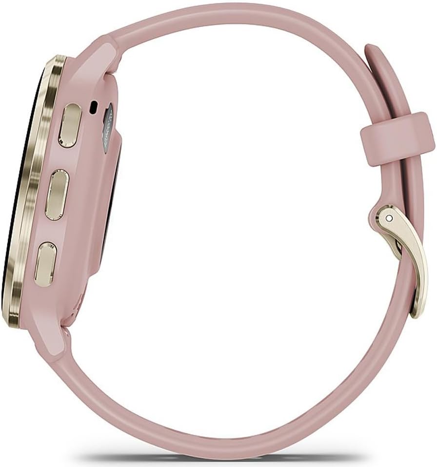 Garmin 010-02785-03 Venu 3S Health Fitness GPS Smartwatch Gold Steel Bezel with Dust Rose Case 41mm | Official USA Partner Model | Bundle with Deco Screen Protector, Fitness & Wellness Suite