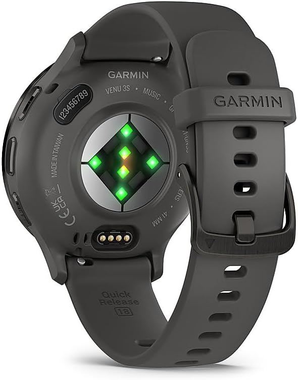 Garmin 010-02785-00 Venu 3S Health Fitness GPS Smartwatch Steel Bezel with Pebble Gray Case 41mm | Official USA Partner Model | Bundle with Deco Screen Protector, Fitness & Wellness Suite