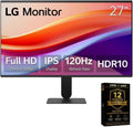 LG 27 Inch IPS FHD (1920 x 1080) 120Hz HDR10 Flicker Safe Monitor with Slim Stand + 12 Month CPS Protection Plan,1080p, 1ms MBR, AMD FreeSync, Eye Comfort, Tilt Adjustable & Reader Mode (27, Inches)