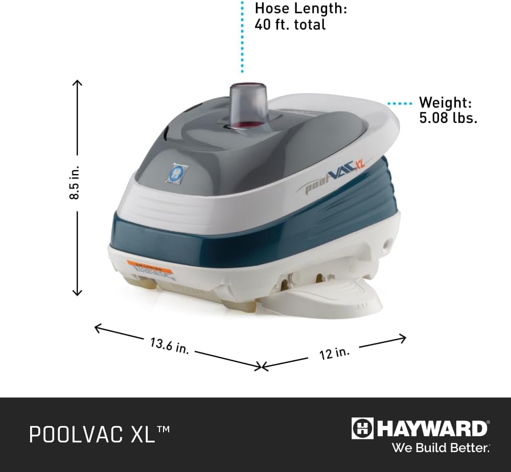 Hayward Pool Vac XL Suction Pool Cleaner (Pool Vacuum for Inground Pools) Automatic In Ground Pool Vacuum for Gunite Pools up to 20 x 40 ft, W32025ADC