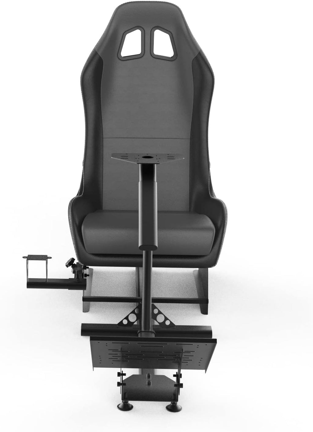Sim Racing Cockpit with Seat | Compatible with G29 G920 G923 T248X T248 T300RS TX F458 T500RS| Easy to Install Racing Wheel Stand for PS5, Xbox, PC Gaming (Black/Grey)