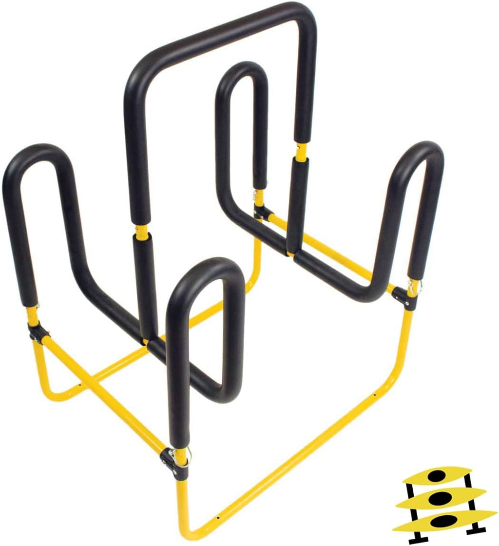 Suspenz Stand Up Paddle Board Surfboard Transport Cart & Stand, Double Trouble Carrier/Trolley Converts to a Stand for 2 SUPs & Surfboards, Yellow (22-9935)