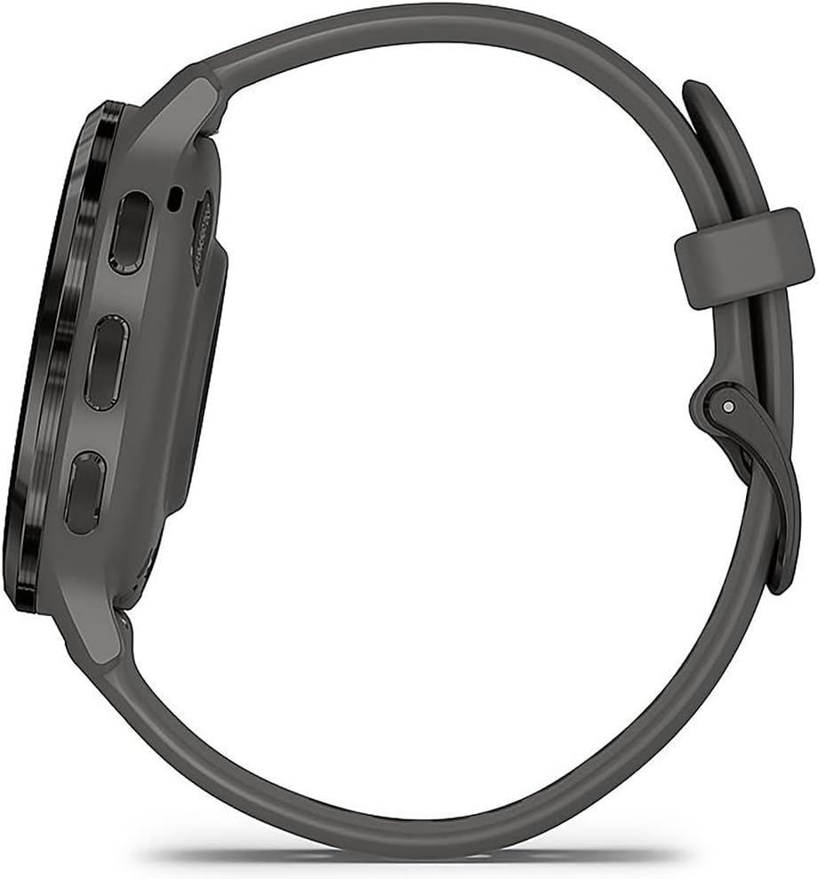 Garmin 010-02785-00 Venu 3S Health Fitness GPS Smartwatch Steel Bezel with Pebble Gray Case 41mm Bundle with Dust Cover 3 Pack, 2-Pack Screen Protector and 2 YR CPS Enhanced Protection Pack