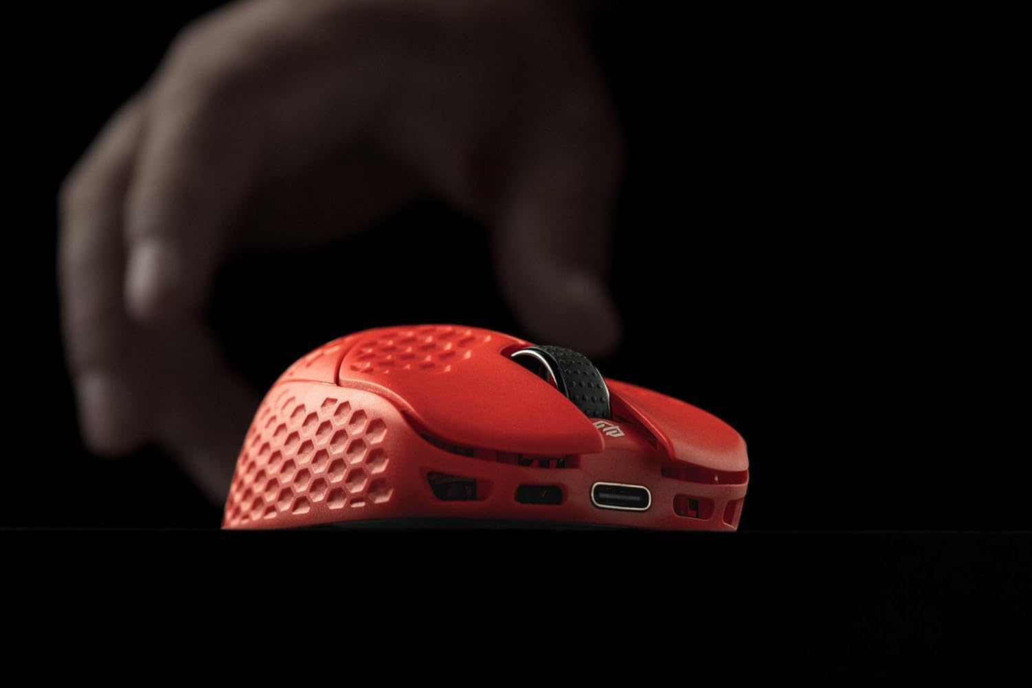 GWolves HTR Lightweight Wireless Fingertip Grip Gaming Mouse,~28Gram,8K-Report,Low Latency,PAW3395 26,000CPI,Nrf52840 CPU,6 Programmable Btns,On-Board Memory,PC/Mac and Laptop (No-Honeycomb, Red)