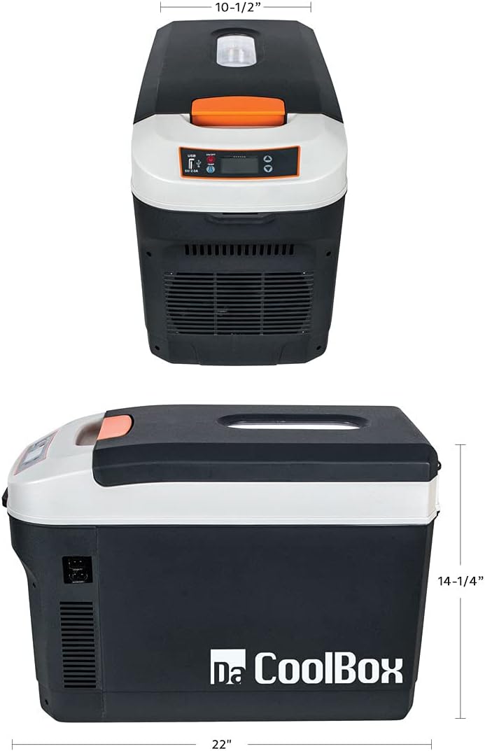 United Pacific 99122 Portable 23Qt/22L Thermoelectric Top Loader Cooler, Electric Plug-in Cooler & Warmer for Food & Drinks, 12V DC, 110VAC - 1 Unit