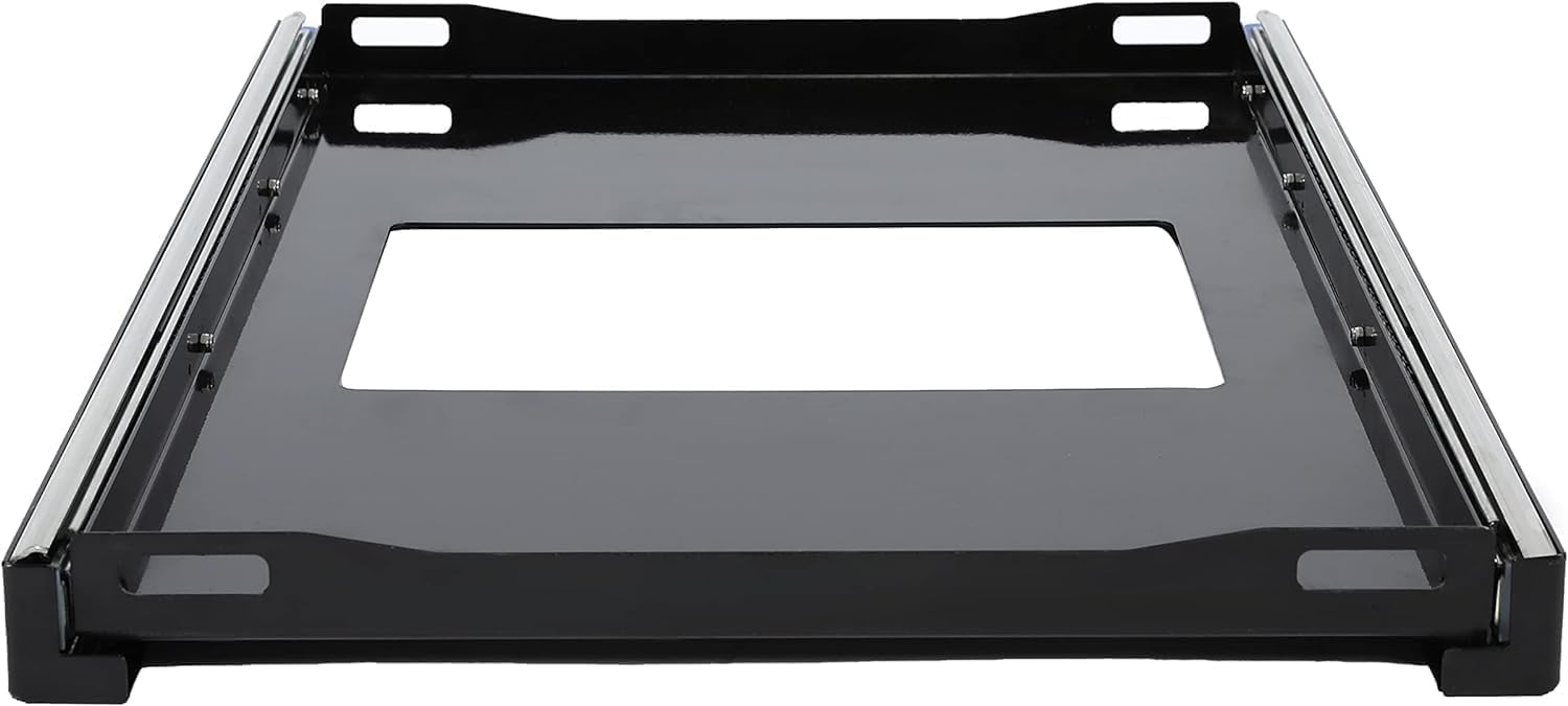 HECASA Fridge Slide Inner 29.3'' x 18.7'' Portable Rail Draw Tray Slider For RV Pickup SUV Van Trailer Refrigerator Freezer Cooler Slide Out Powder Coated Steel Black