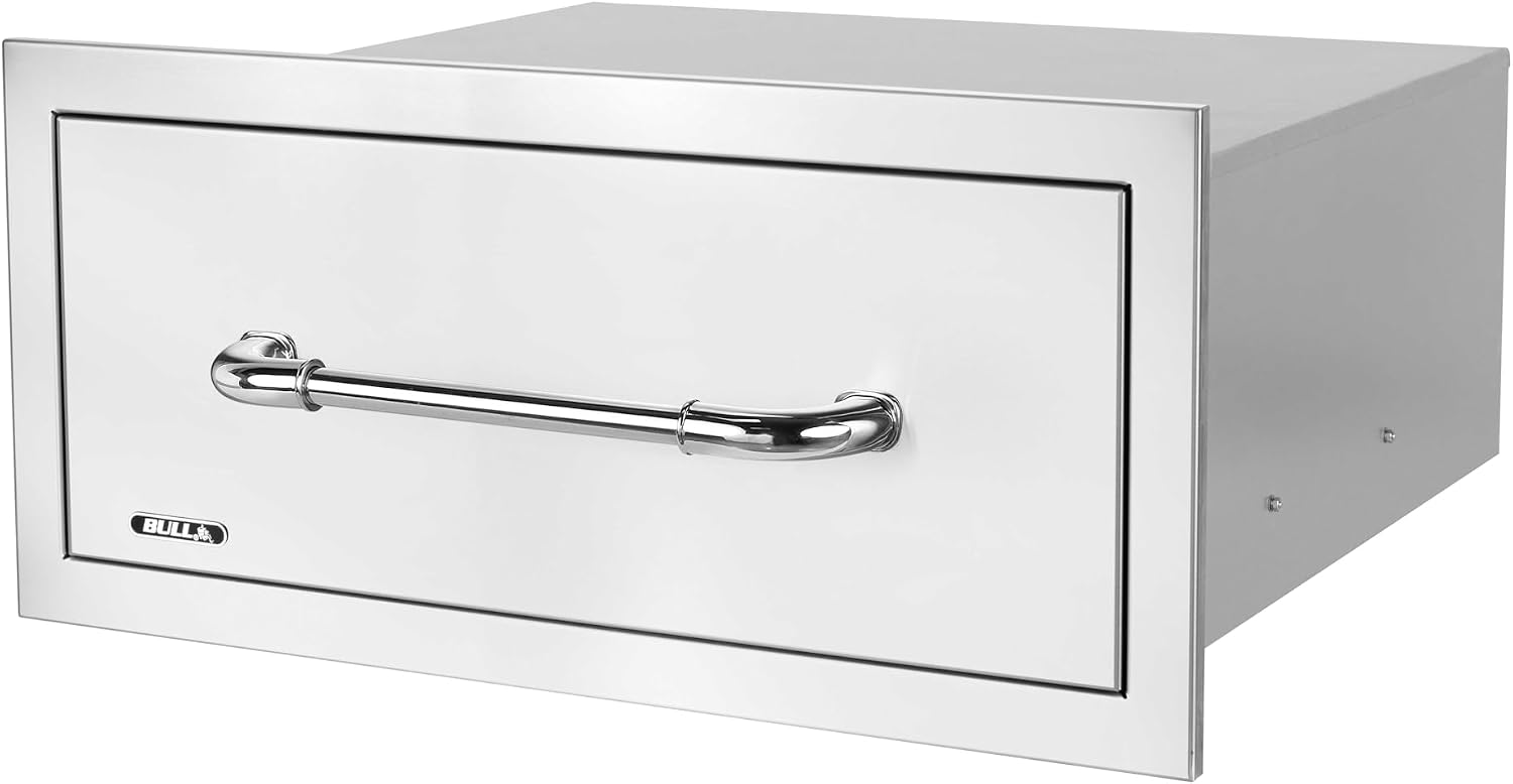 Bull Outdoor Products Premium Components for Outdoor Kitchen BBQ Island Large Single Drawer with Reveal
