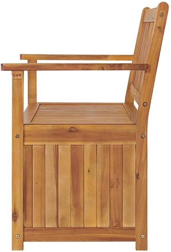 Londonderry 47 in. W Acacia Wood Outdoor Storage Bench, Store Blankets, Cushions, 100% Weather Resistant Wood, Perfect for Modern Garden Setting, Outdoor Furniture, Patio Bench, Garden