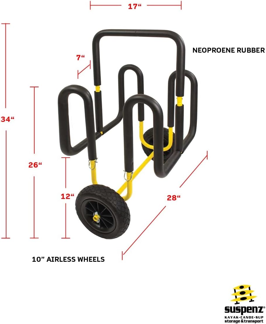 Suspenz Double-Up SUP Beach Cart with Balloon Wheels, Sand Trolley for 2 Stand Up Paddle Boards and Surfboards (22-9944)