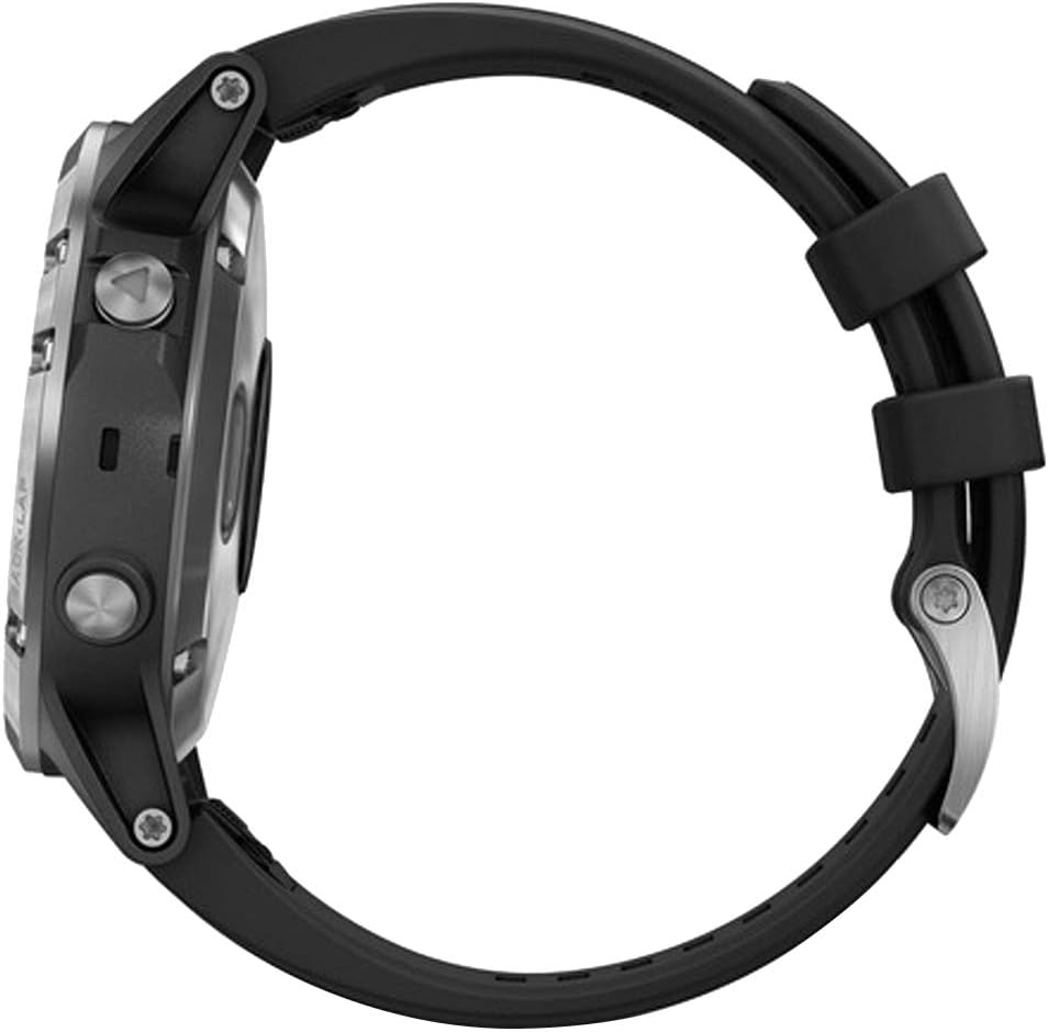 Garmin fenix 5 Plus, Premium Multisport GPS Smartwatch, Features Color Topo Maps, Heart Rate Monitoring, Music and Contactless Payment, Black/Silver