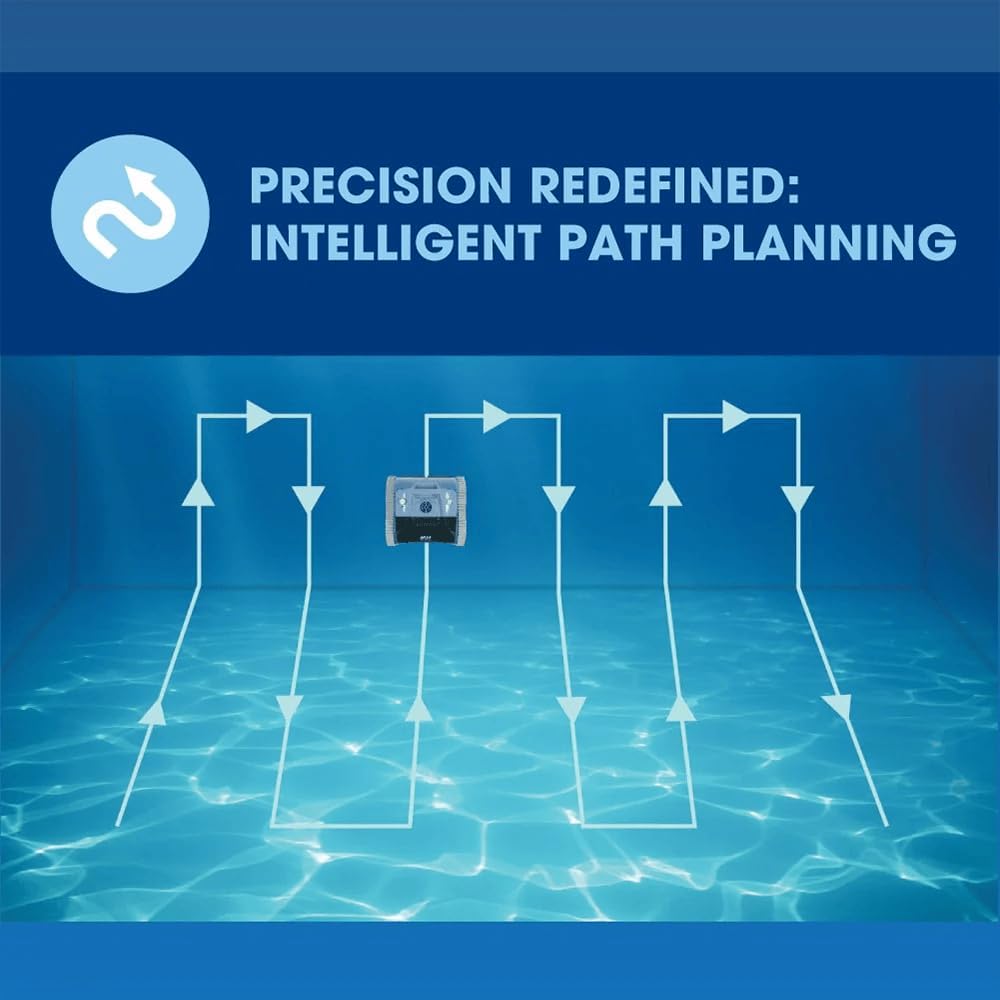 AquaClean AC1000 PRO Cordless Robotic Pool Cleaner, Up to 1500 sq. ft., Climbs Pool Walls, Blue, ABS Material, Rechargeable, Fast Charging