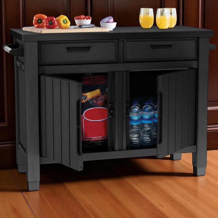 Outdoor Storage Cabinet with Drawers, Entertainment Buffet Table, Graphite Gray, 49.4' W x 35.4' H x 25.3' D