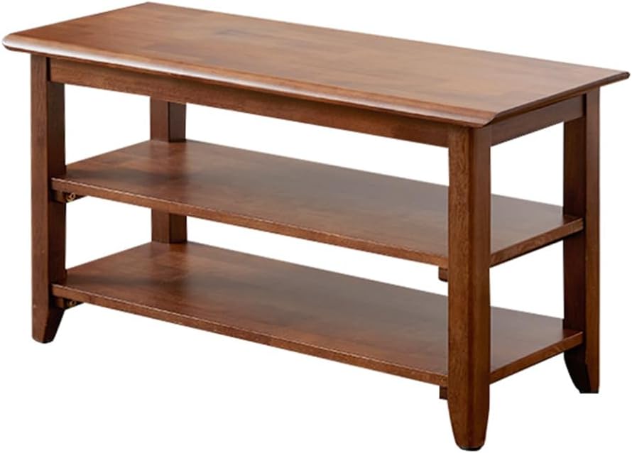 XKZG Storage Bench Wooden Shoe Rack Bench Rustic Solid Wood Entryway Bench (Brown,31.5')