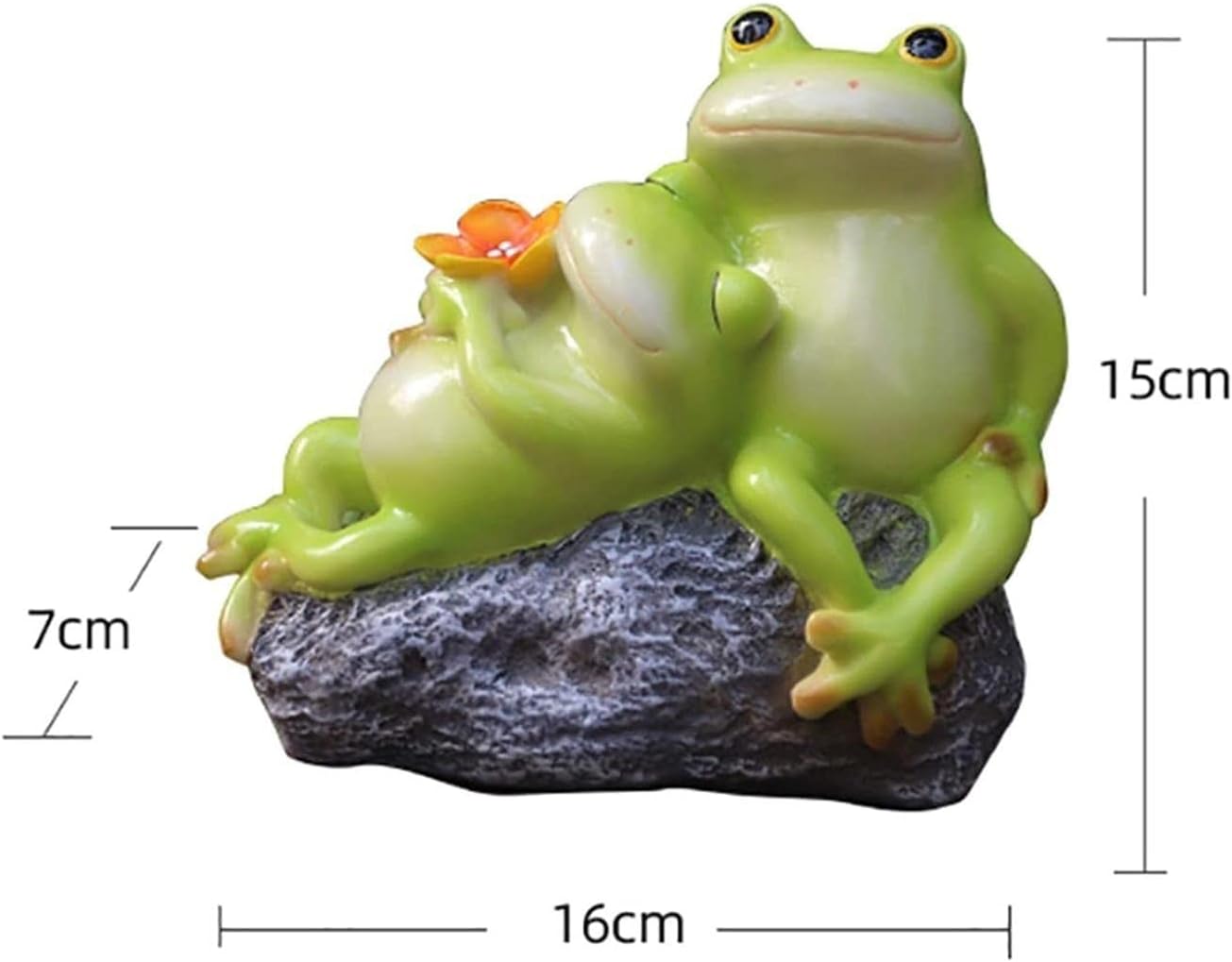 Sculpture Tabletop Statue 2pcs Couple Frog Statue Resin Sculpture Crafts Model Animal Statuette Outdoor Balcony Flower Pot Garden Pavilion Pond Decoration Gift