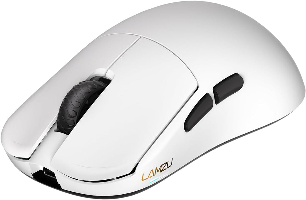 Lamzu Inca Gaming Mouse, 8K Polling Rate, Optical Switches, TTC Encoder, Paw3950 IC, Nordic 52840 MCU, Symmetrical high-Hump, Recommended for Claw-Grip Gamers, 8K Dongle Included (White)