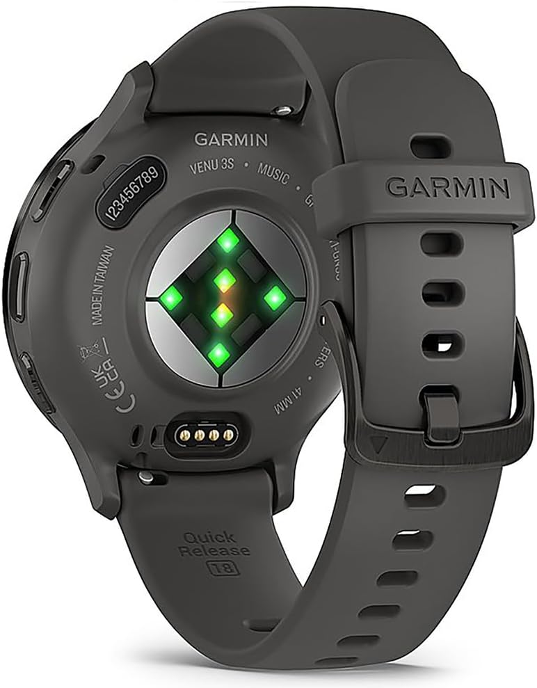 Garmin 010-02785-00 Venu 3S Health Fitness GPS Smartwatch Steel Bezel with Pebble Gray Case 41mm Bundle with Dust Cover 3 Pack, 2-Pack Screen Protector and 2 YR CPS Enhanced Protection Pack