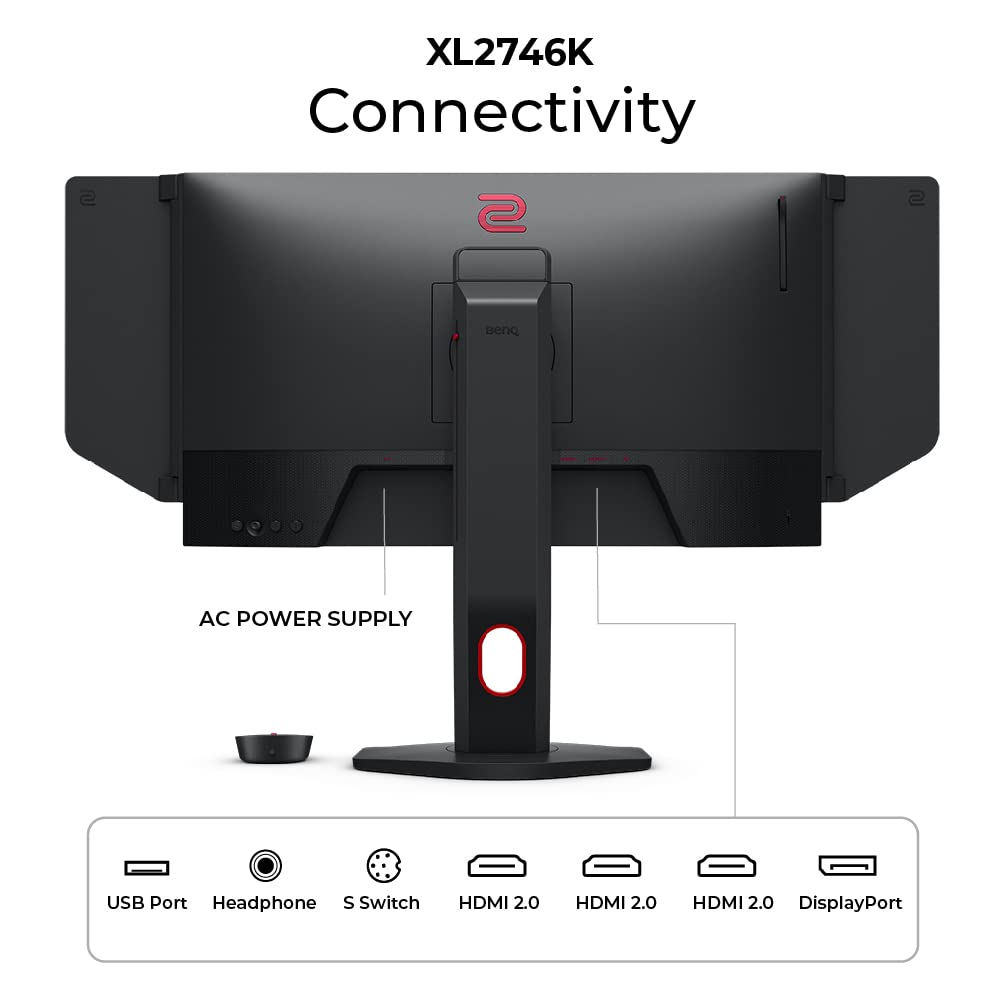 BenQ Zowie XL2746K 27-inch 240hz Gaming Monitor | 1080P 1ms | DyAc+ | Color Vibrance | Black Equalizer | Enhanced Height, Tilt and Base Adjustment | XL Setting to Share | S-Switch | Shield