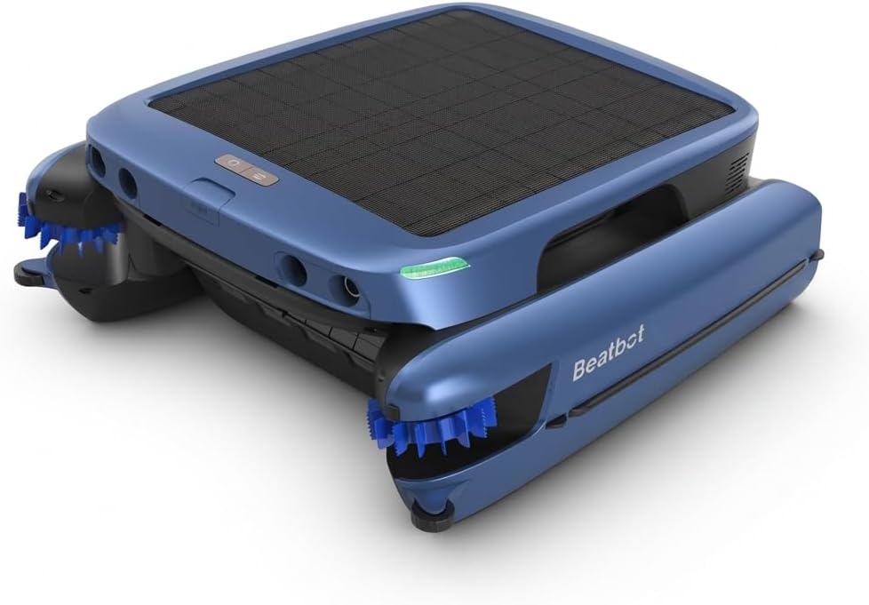 (2025 Upgrade) Beatbot iSkim Ultra 24/7 Cleaning Solar Powered Pool Skimmer with Water Clarification System & APP Control, Voice Broadcast, Dual Charging Options, Edge & Corner Cleaning, Blue