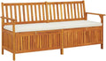 vidaXL Chill Rustic Garden Bench, Outdoor Seating with Storage, Rectangular Acacia Patio Furniture