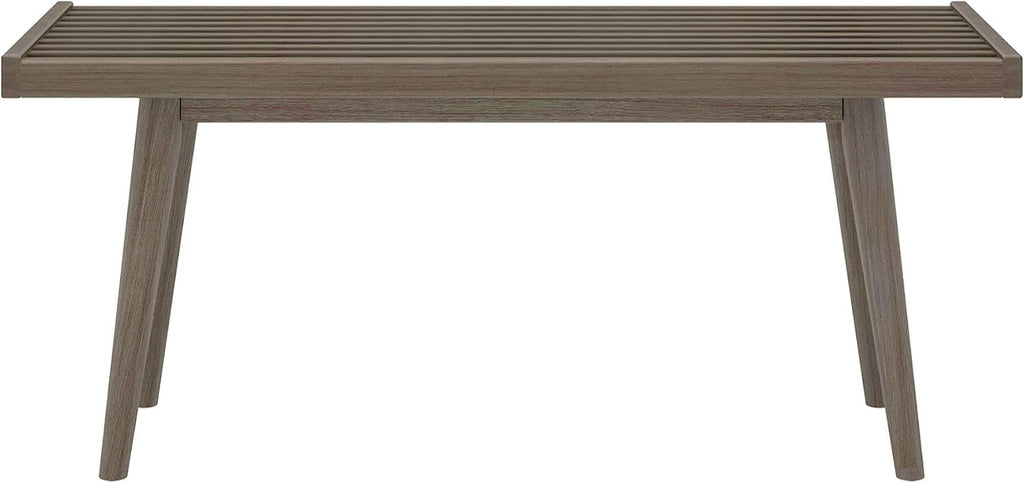 Plank+Beam Entryway Bench, Wooden End of Bed Bench for Bedroom, Mid-Century Modern Square Bench for Hallway, Living Room, Indoor, Porch, 41.25', Clay