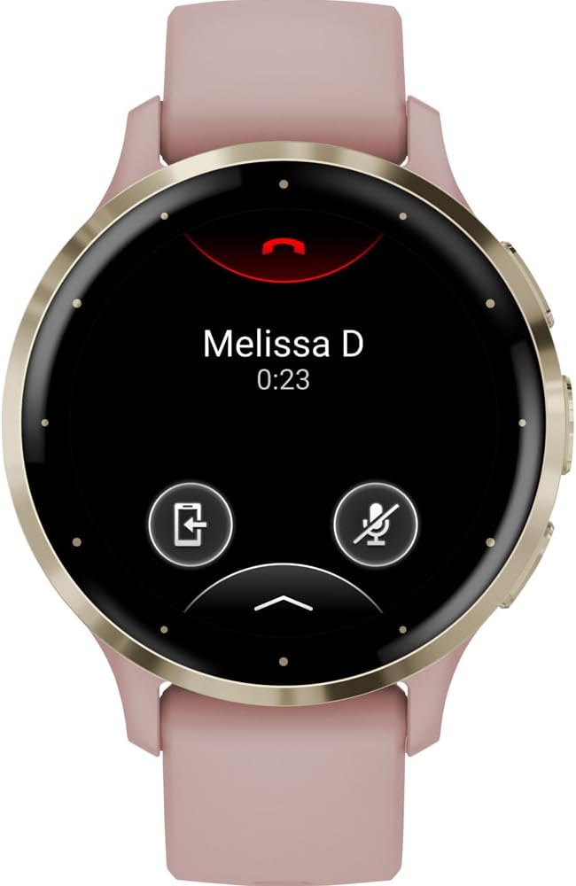 Garmin 010-02785-03 Venu 3S Health Fitness GPS Smartwatch Gold Steel Bezel with Dust Rose Case 41mm Bundle with Dust Cover 3 Pack, 2-Pack Screen Protector and 2 YR CPS Enhanced Protection Pack