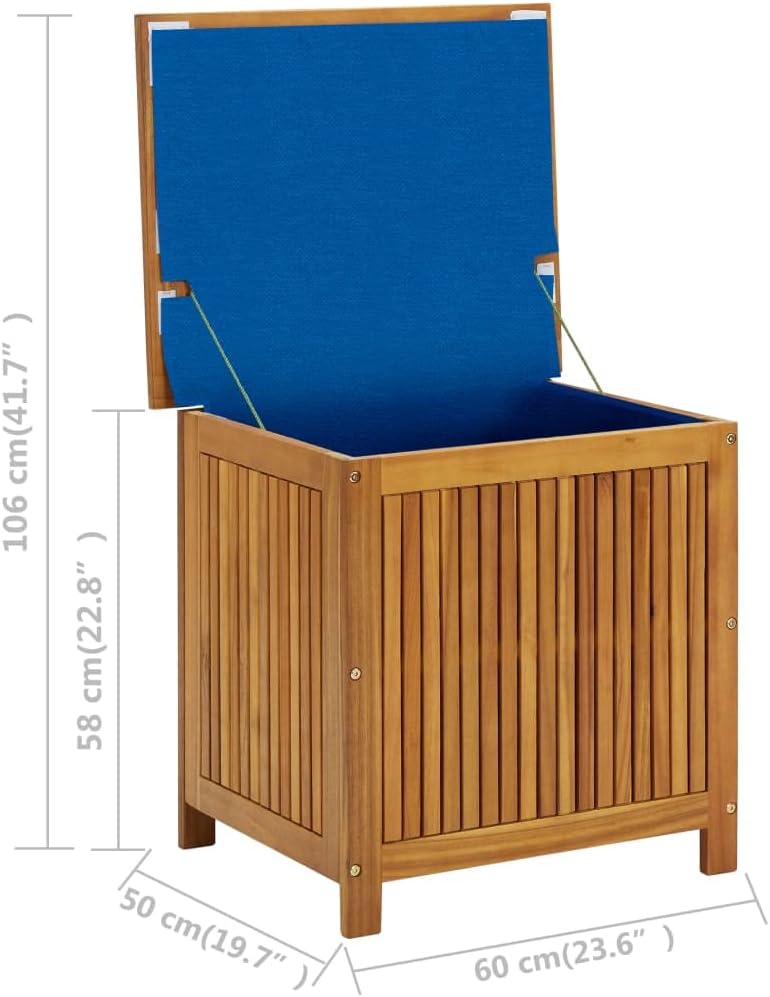 Solid Wood Outdoor Storage Bench,Solid Acacia Wood Garden Deck Box Patio Storage Box with Liftable Top Outdoor Wooden Storage Container for Patio,Backyard,Poolside, 23.6'x19.7'x22.8'