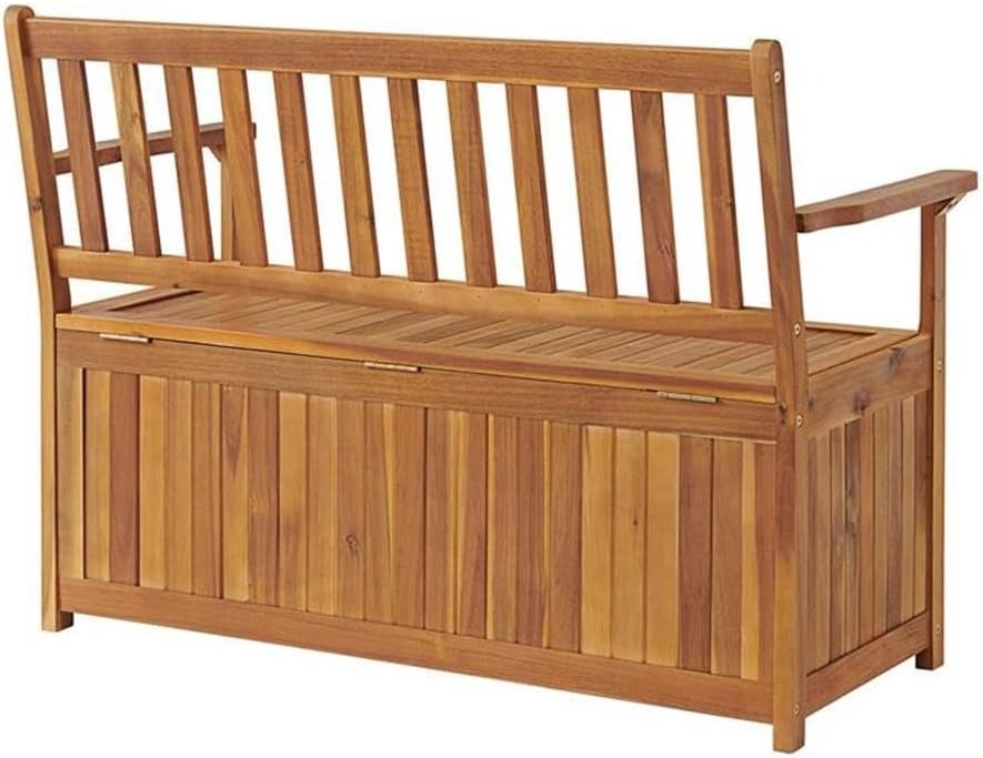 Londonderry 47 in. W Acacia Wood Outdoor Storage Bench, Store Blankets, Cushions, 100% Weather Resistant Wood, Perfect for Modern Garden Setting, Outdoor Furniture, Patio Bench, Garden