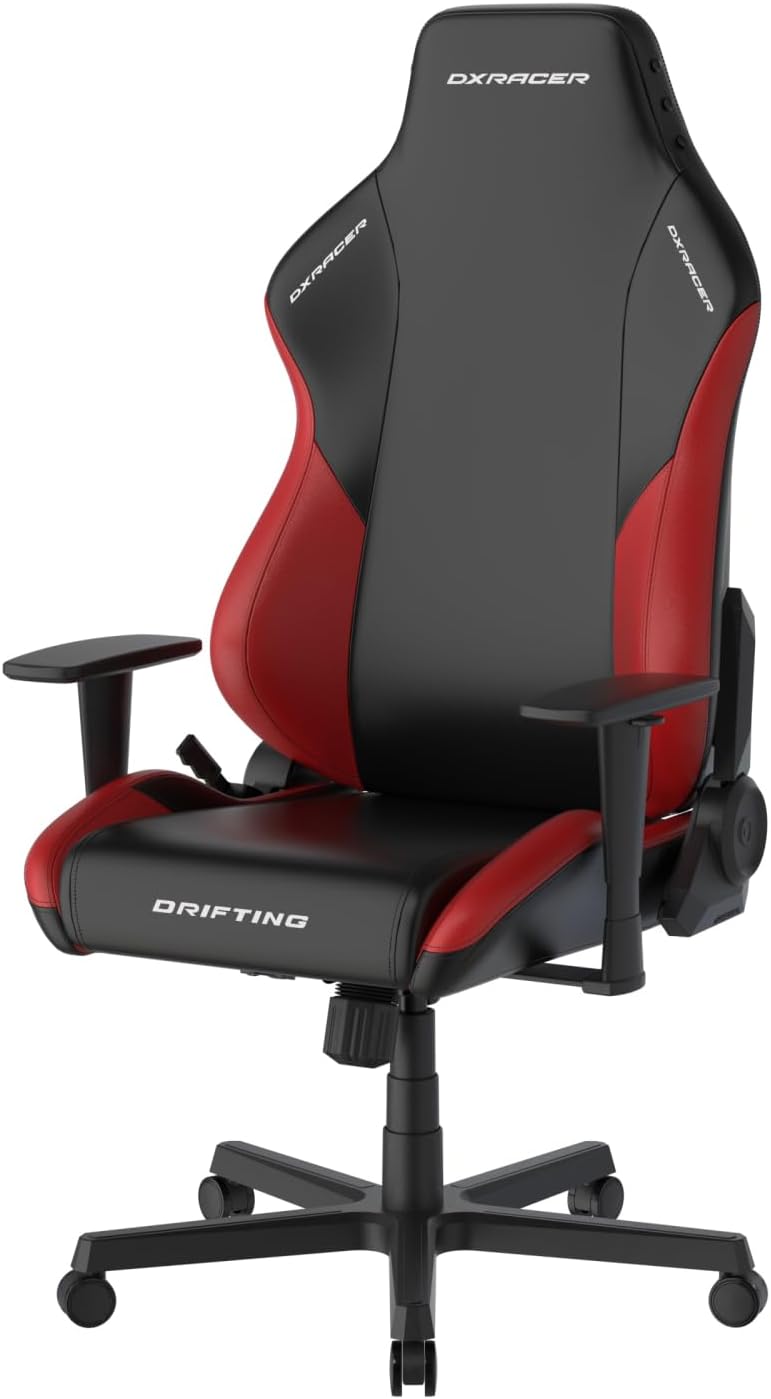 DXRacer Drifting XL Ergonomic Video Computer Gaming Chair with Lumbar Support and Headrest, Racing Style Height Adjustable (EPU Leatherette, Black Red)