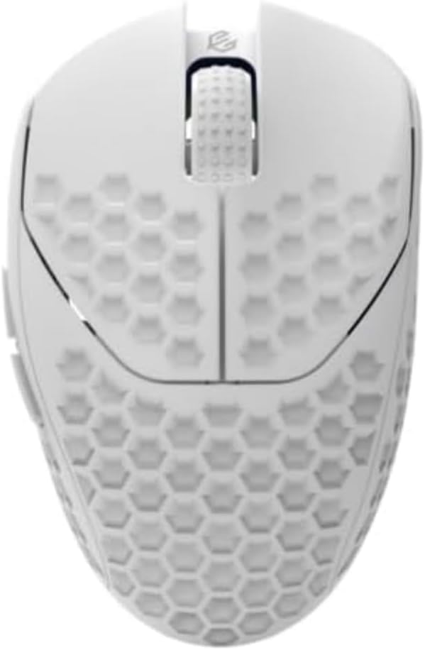 GWolves HTR Lightweight Wireless Fingertip Grip Gaming Mouse,~28Gram,8K-Report,Low Latency,PAW3395 26,000CPI,Nrf52840 CPU,6 Programmable Btns,On-Board Memory,PC/Mac and Laptop (Honeycomb, White)