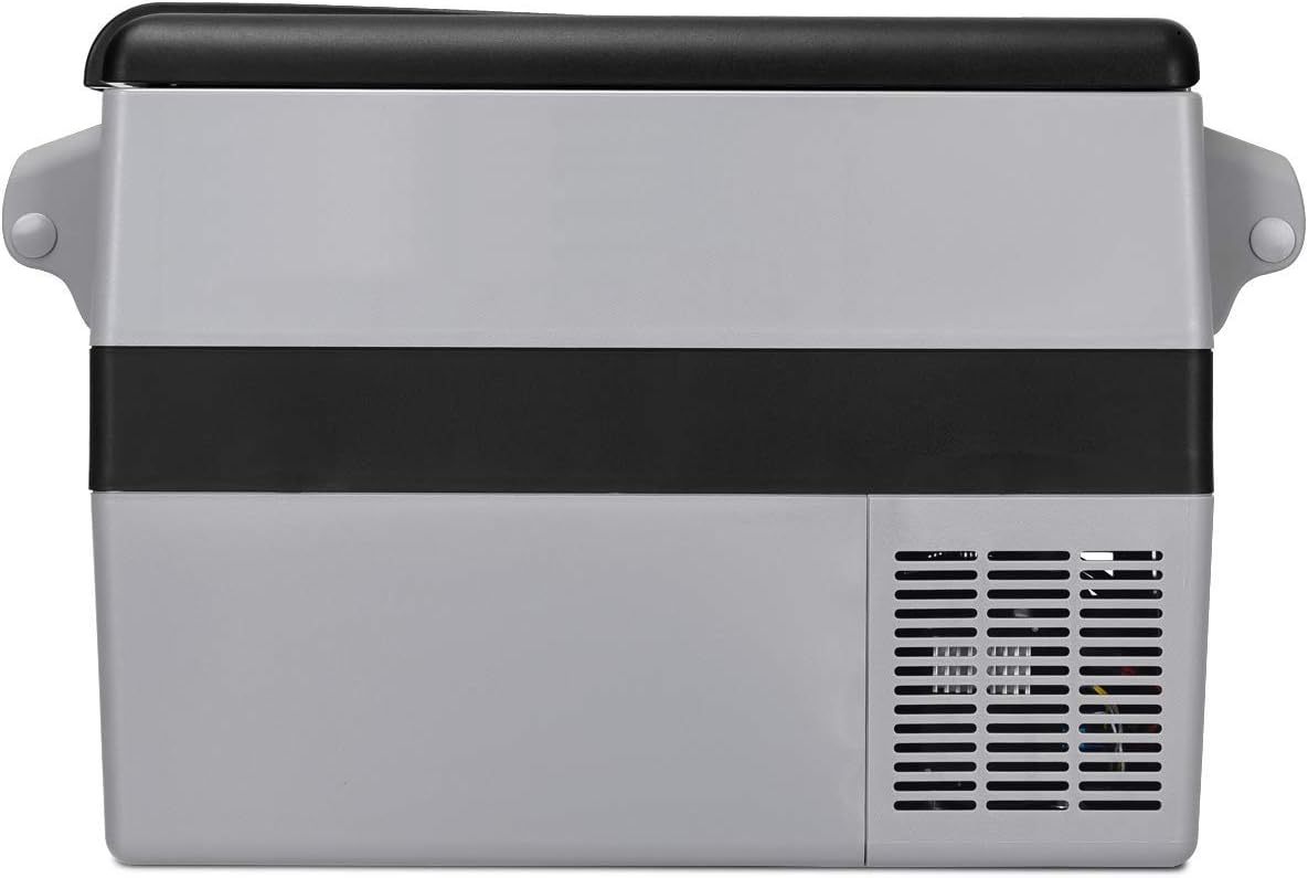 COSTWAY Car Refrigerator, 44-Quart Electric 12V/24V Car Cooler with 3 Levels, LCD Display, Shockproof Design, Travel RV Fridge for Camping, Truck Party