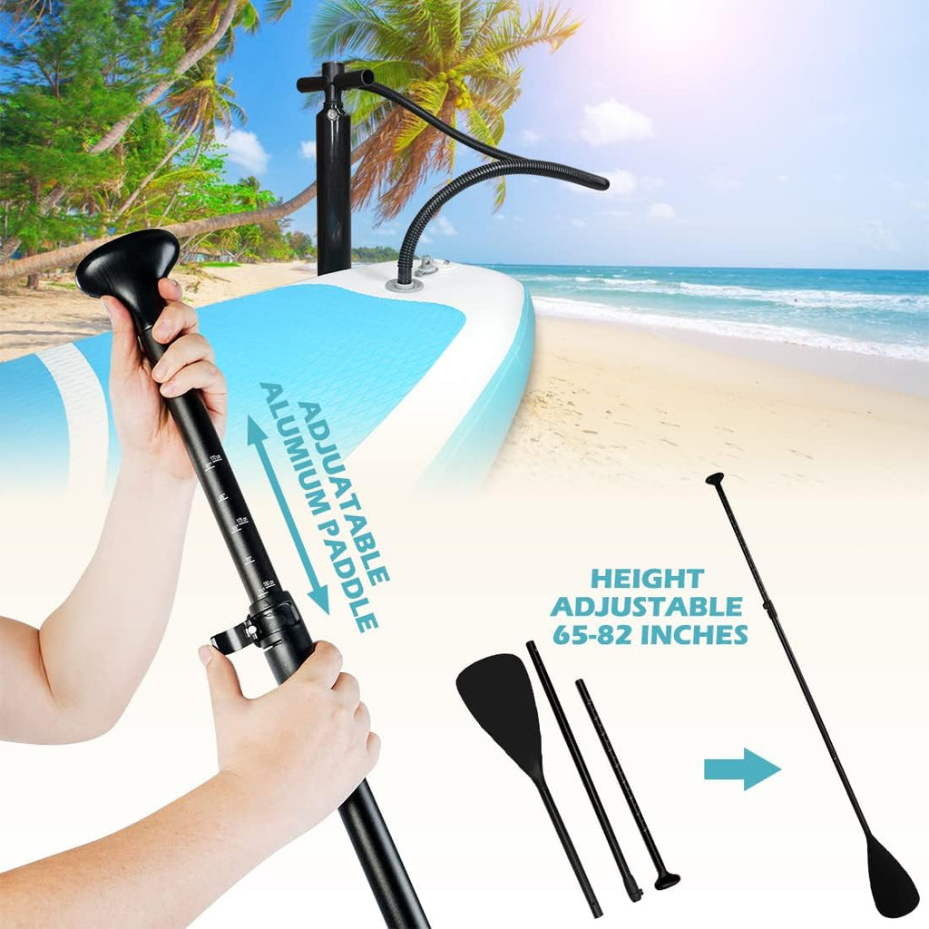 Smartmak Inflatable Stand Up Paddle Board (6 Inches Thick), Non-Slip Deck Standing Boat, Include Adjustable Paddle, Backpack, Hand Pump, Fin, Leash, for Youth & Adult- (10'x30'' x6'')