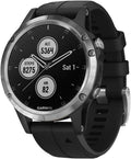 Garmin fenix 5 Plus, Premium Multisport GPS Smartwatch, Features Color Topo Maps, Heart Rate Monitoring, Music and Contactless Payment, Black/Silver