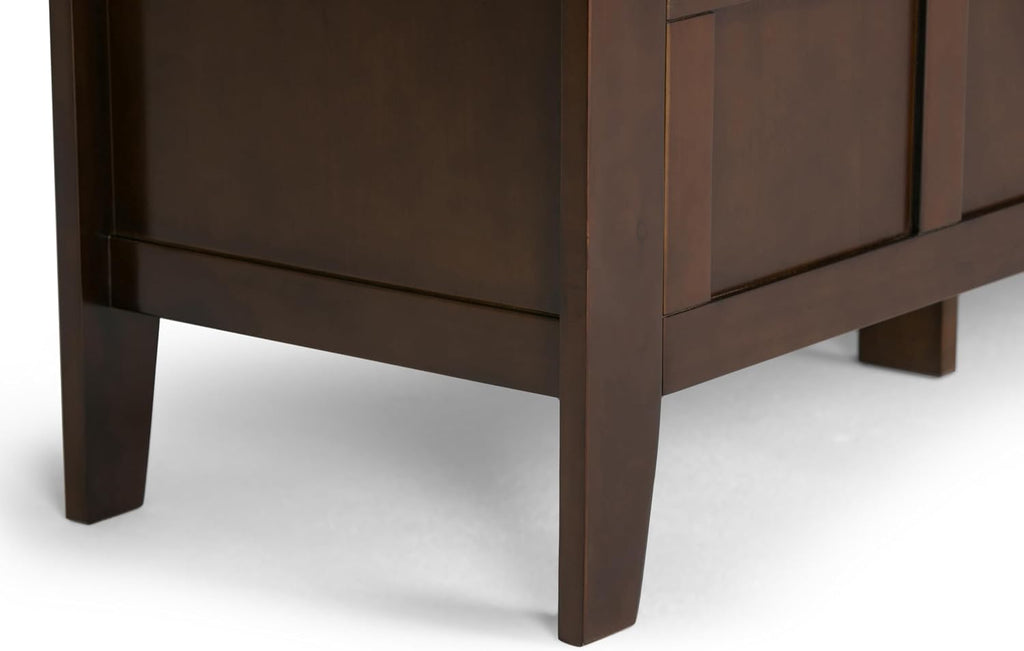 SIMPLIHOME Adams Entryway Storage Bench - 48 inch Wide Solid Wood Hallway Seat in Rustic Medium Brown, Contemporary Bench for Entryway or Living Room with Lift-Up Lid and Spacious Storage