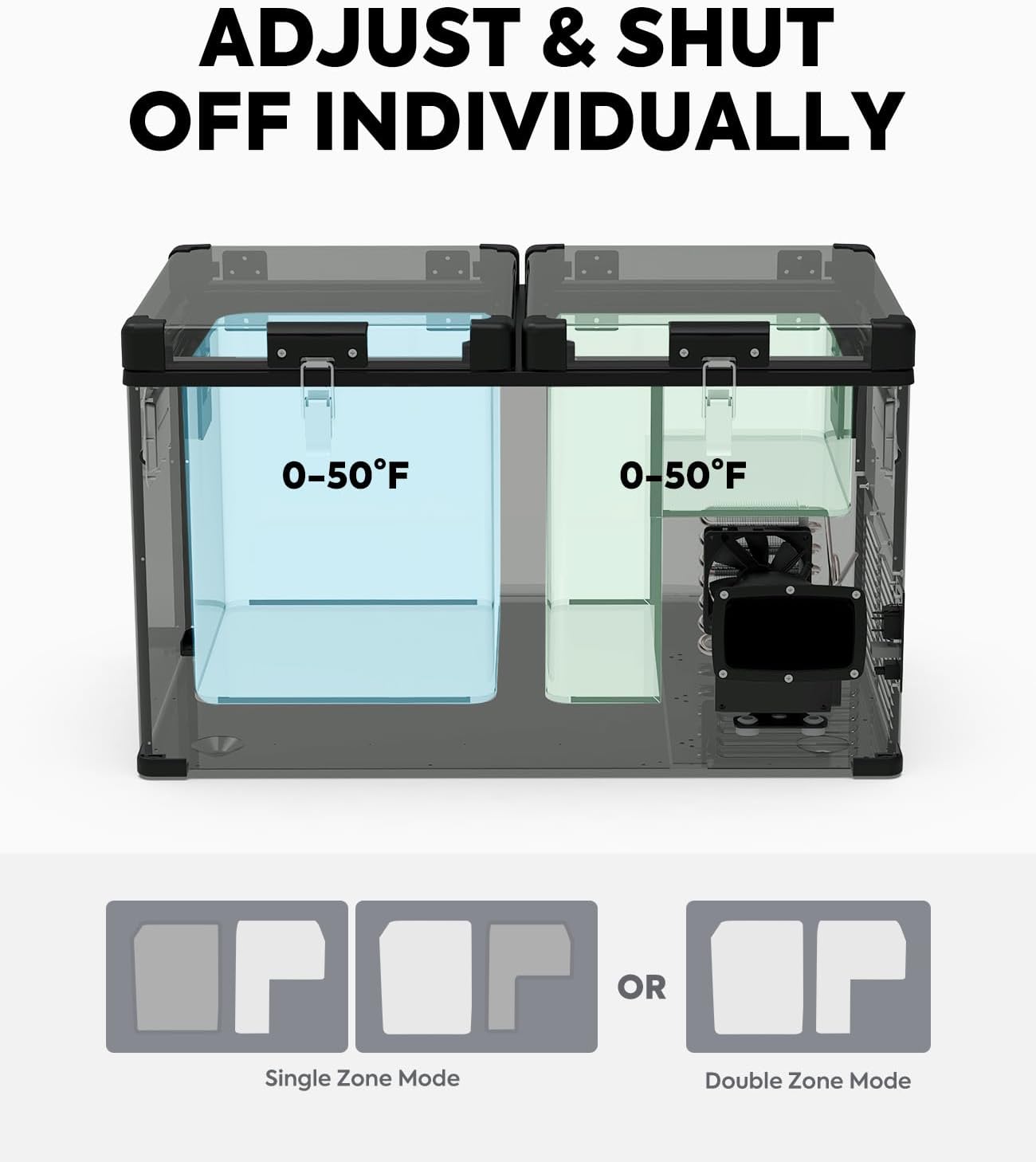 ICECO VL60 Dual Zone Portable Refrigerator with SECOP Compressor, 60 Liters Platinum Compact Refrigerator, DC 12/24V, AC 110-240V, 0℉ to 50℉, Home & Car Use (with Insulated Cover)